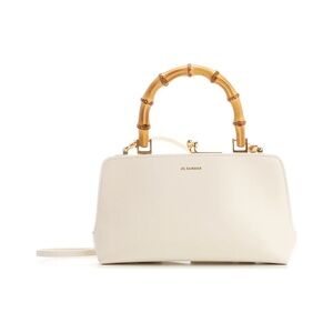 Jil Sander White Satchel with Bamboo Handle